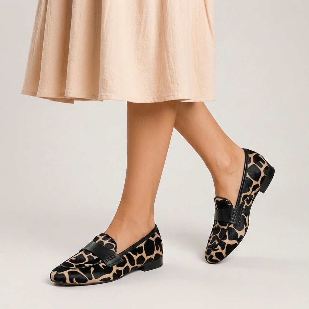 Louise Leopard Moccasins