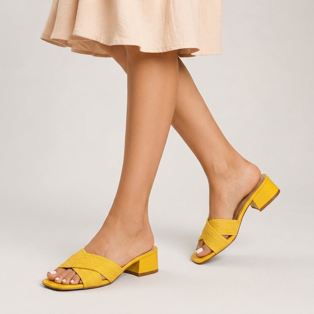 Bellamont Woven Cross-Strap Mules