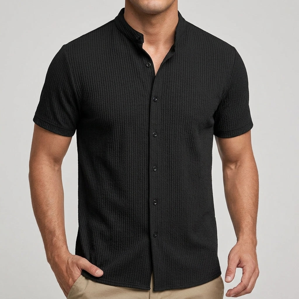 Aldren Ribbed Mandarin Shirt