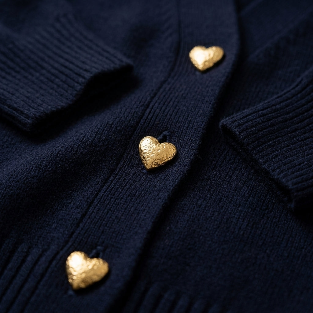 Valerose Heart Button Cardigan