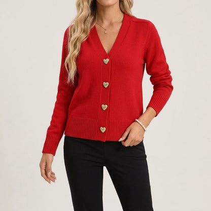 Valerose Heart Button Cardigan