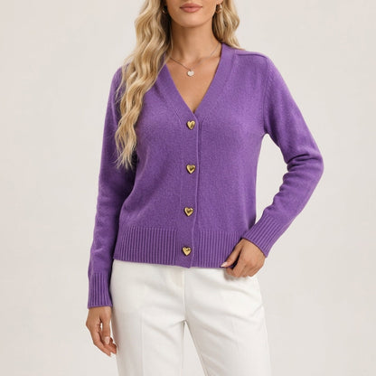 Valerose Heart Button Cardigan