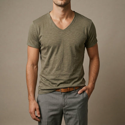 Carroway Organic Cotton V Neck T Shirt