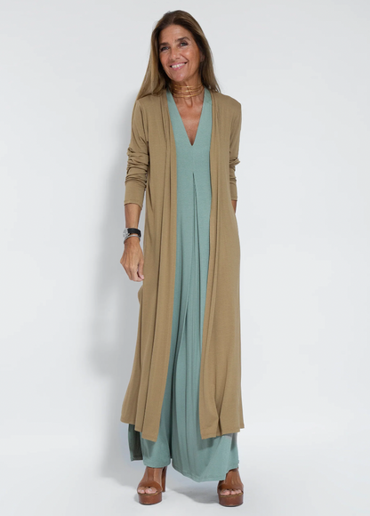 Türkises kleid + weste in kaffee women's two-piece matching set, alternate product view