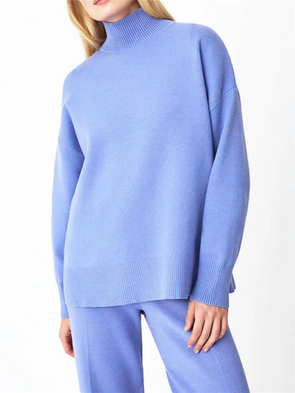 Baby blue women's two-piece matching set, product view