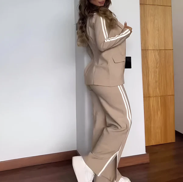 Beige c women's two-piece matching set, alternate product view
