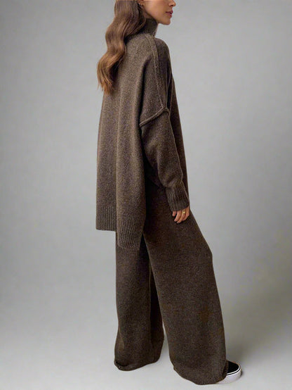 Brown women's two-piece matching set, alternate product view