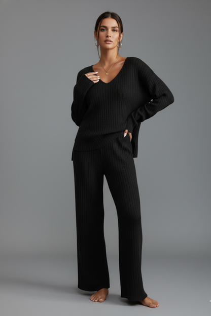 Black women's two-piece matching set, alternate product view