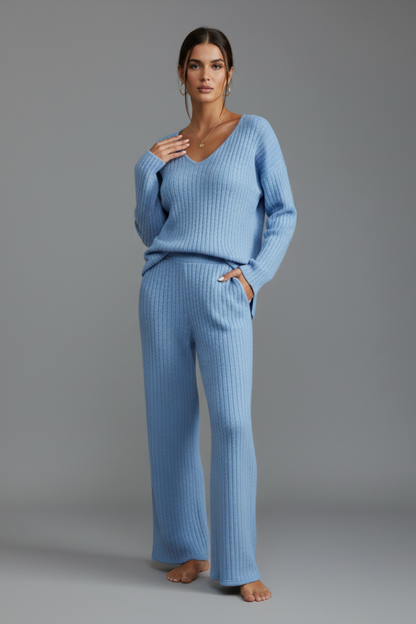 Turquoise women's two-piece matching set, alternate product view