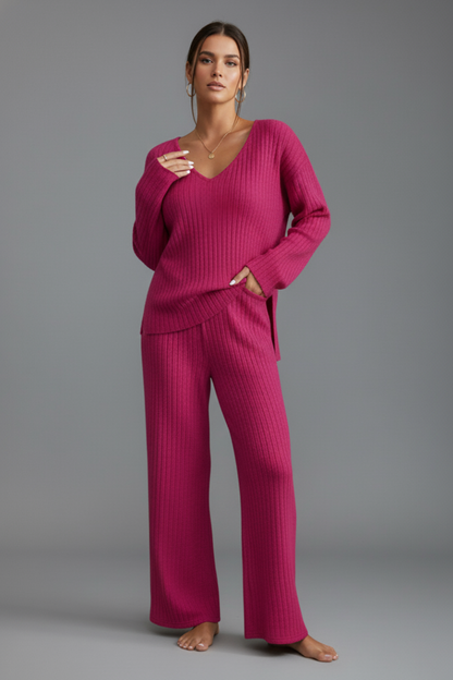 Pink women's two-piece matching set, alternate product view