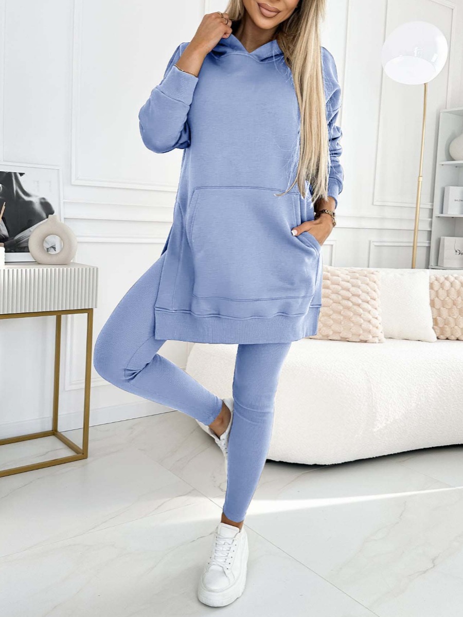 Blue women's two-piece matching set, alternate product view