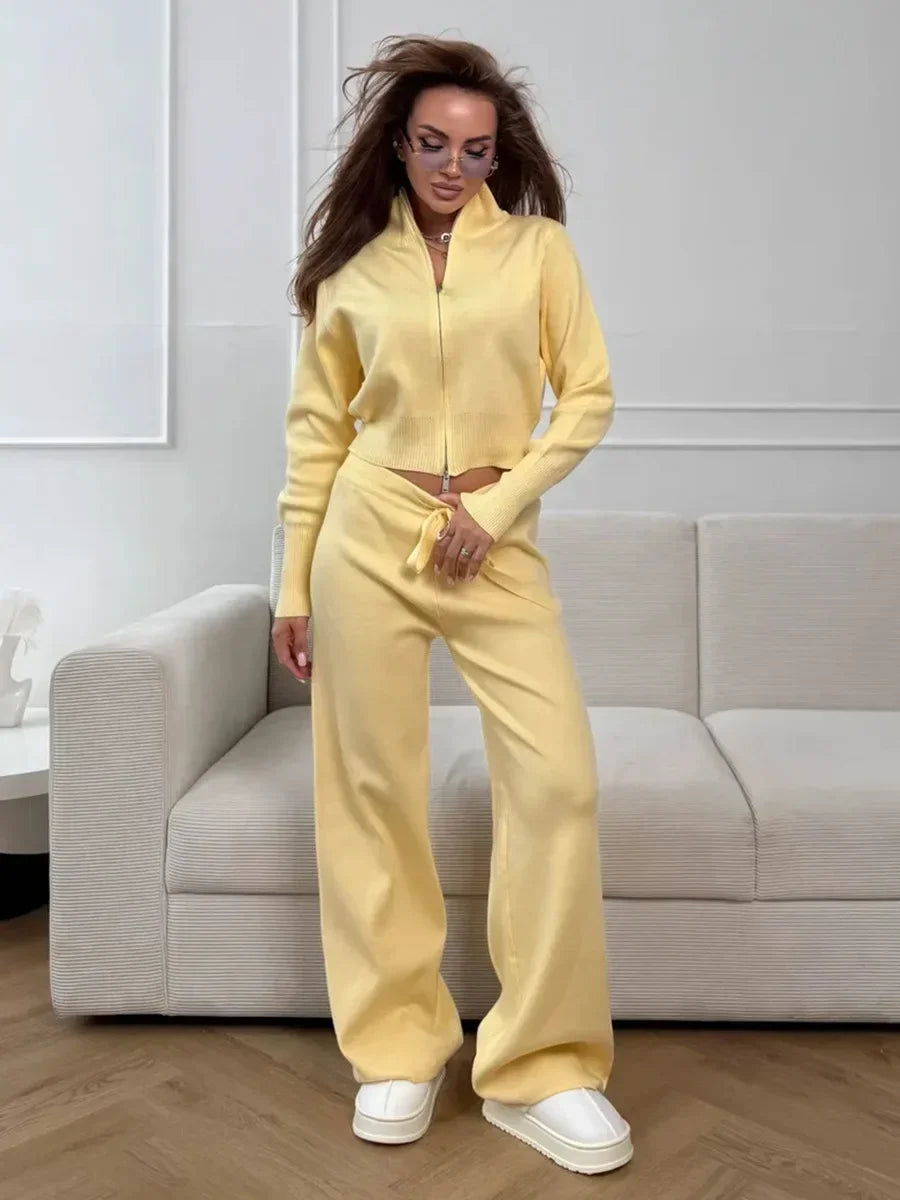 Yellow women's two-piece matching set, alternate product view