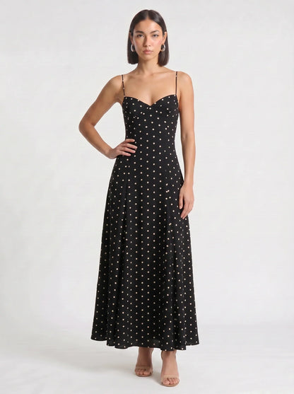 Nerina Polka Dot Maxi Dress