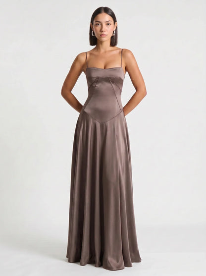 Annelise Satin Maxi Dress