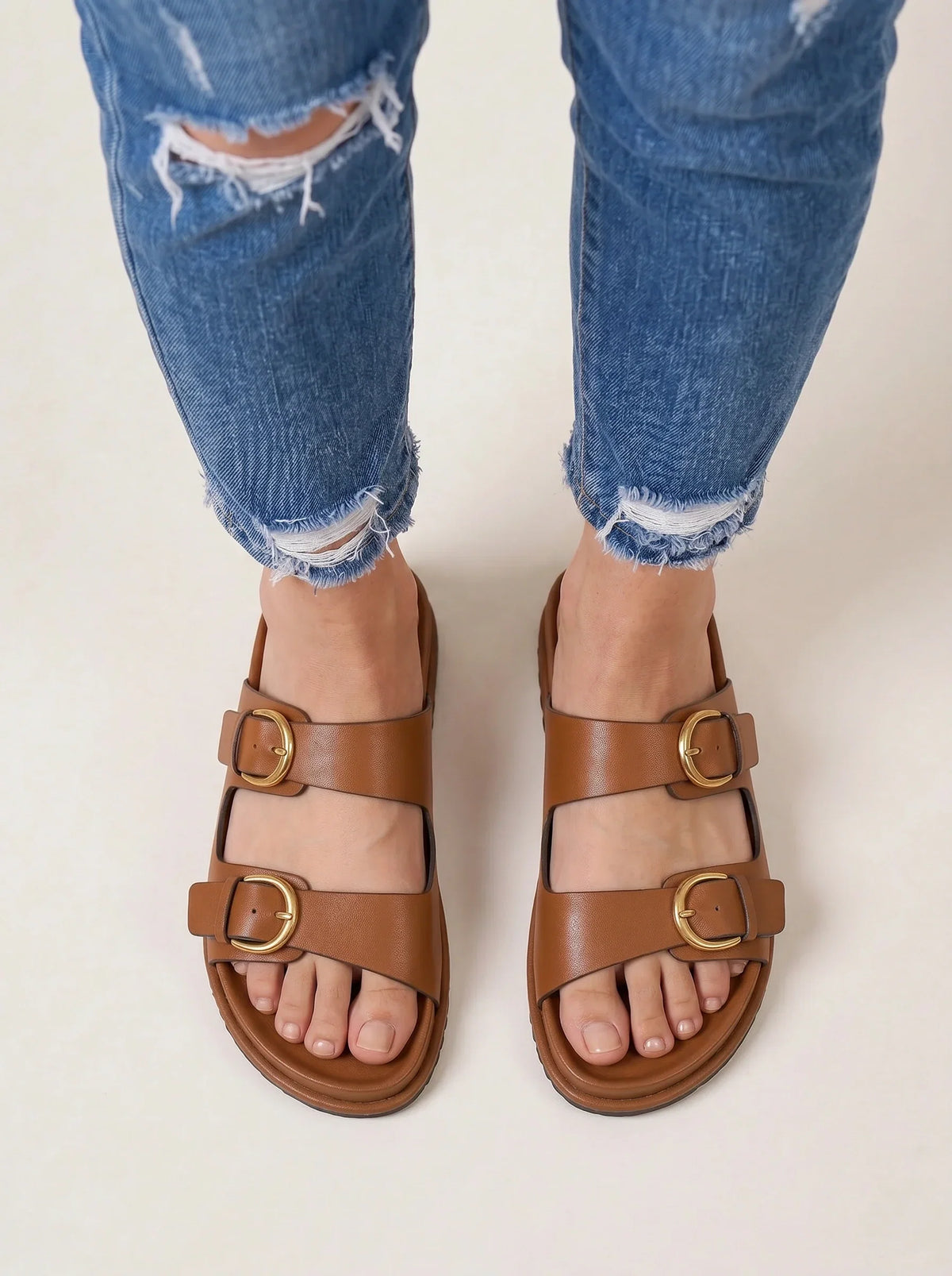 Marceau Double Buckle Slides