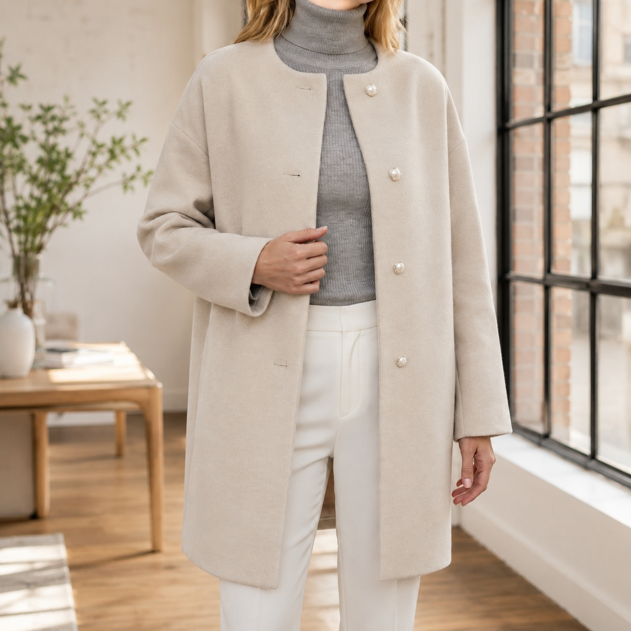 Liliana Collarless Coat