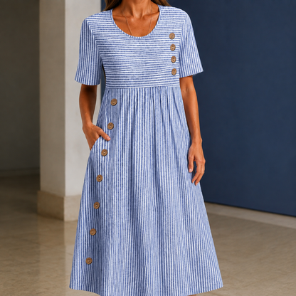 Lara Striped Midi Dress