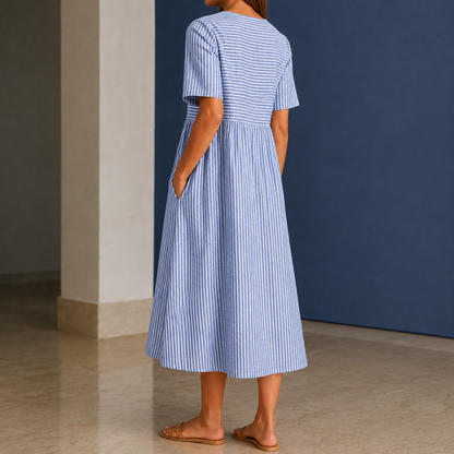 Lara Striped Midi Dress