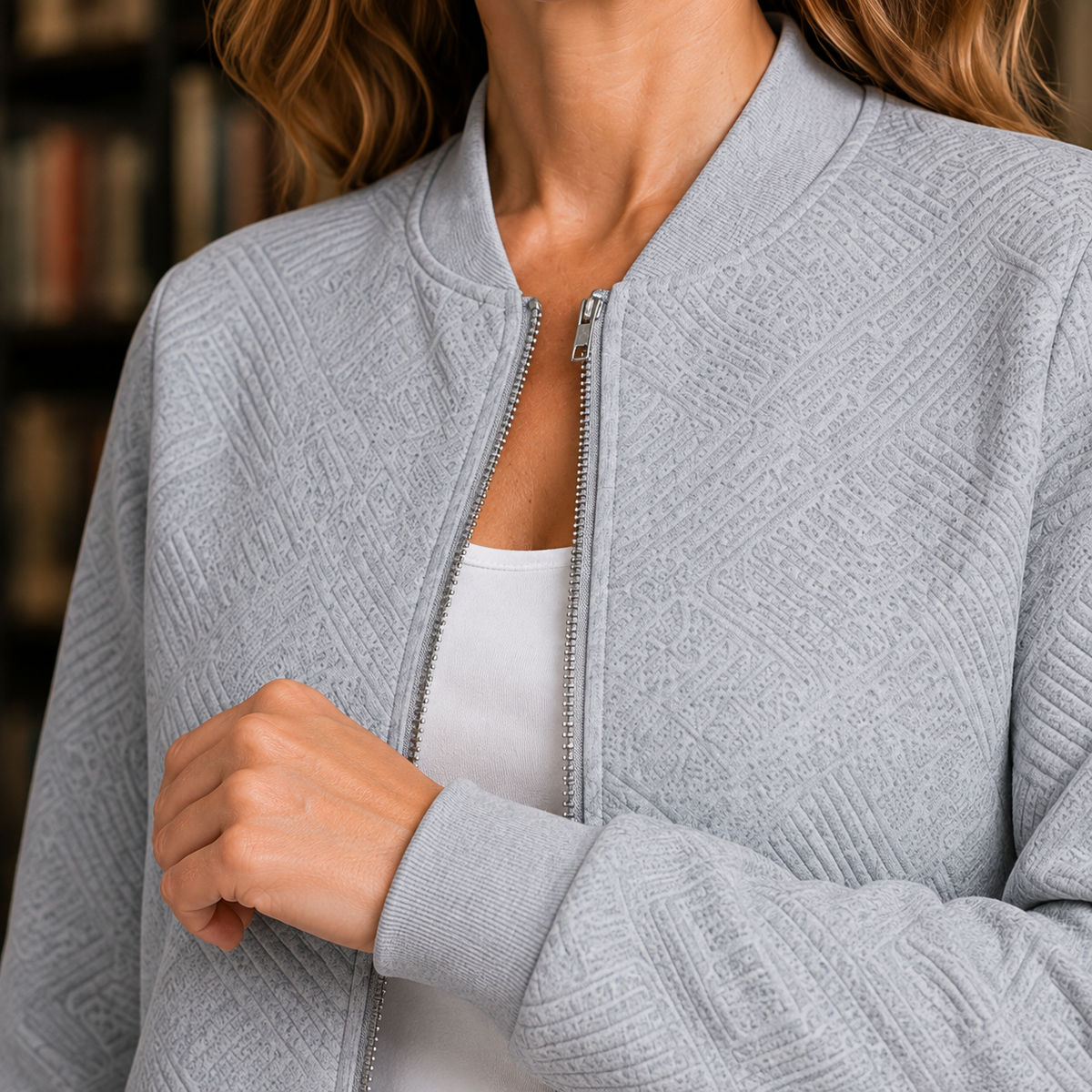 Leonie Geometric Bomber Jacket