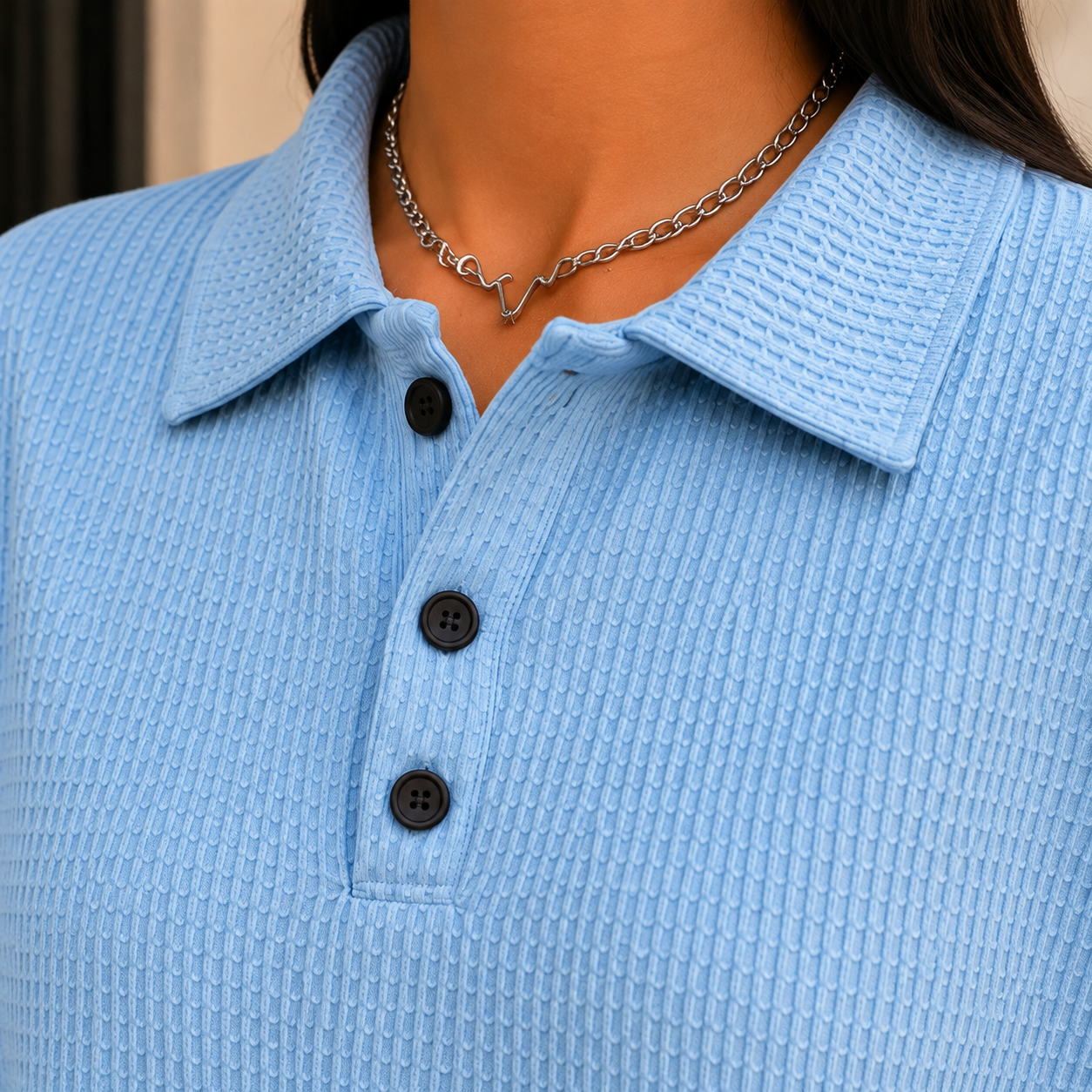 Isabeau Waffle Polo