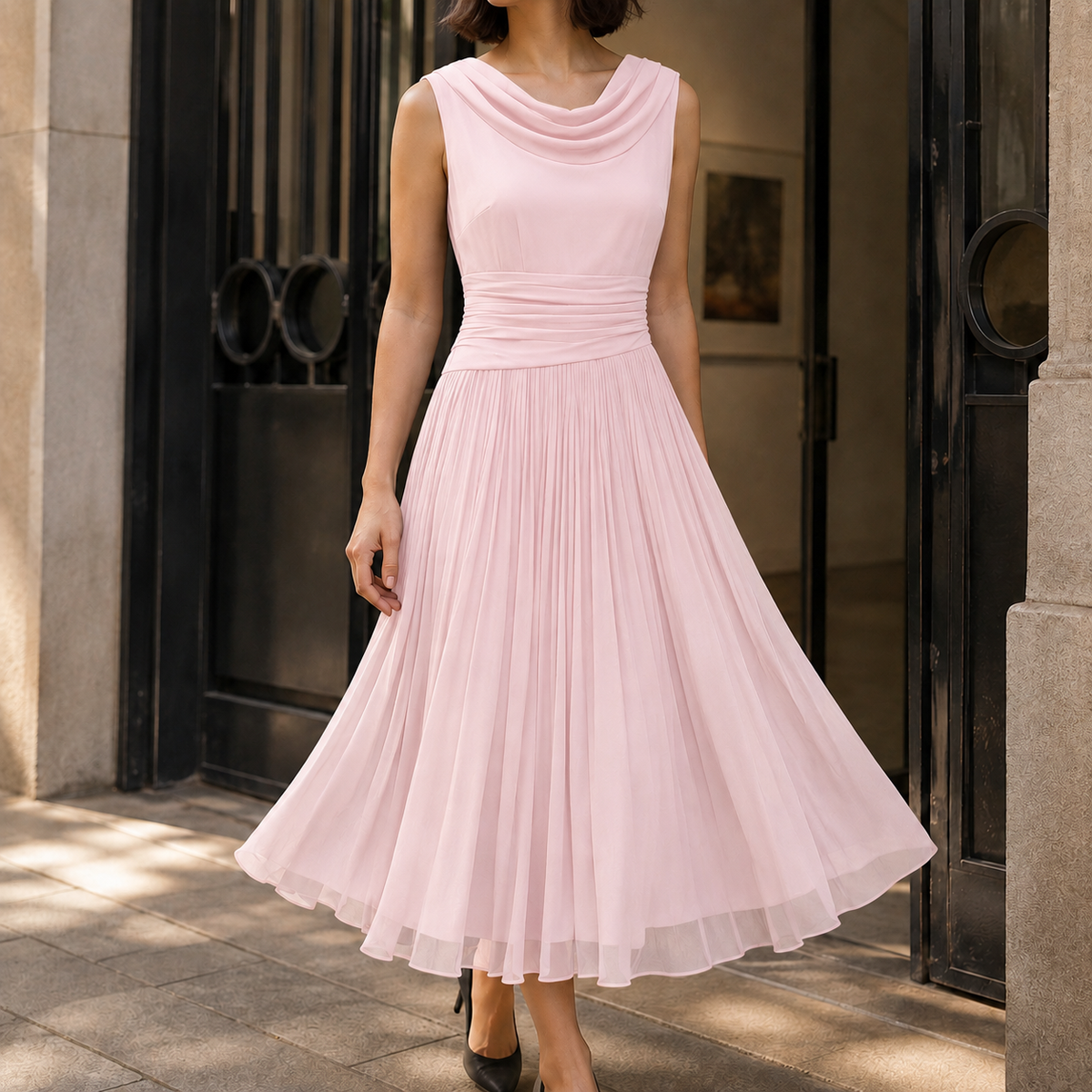 Mabel Cowl Neck Dress