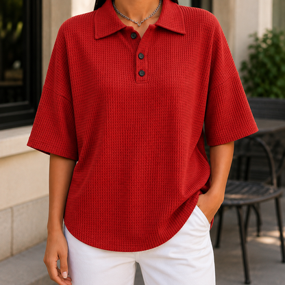 Isabeau Waffle Polo