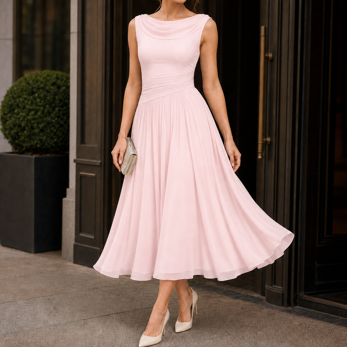 Verity Draped Midi Dress