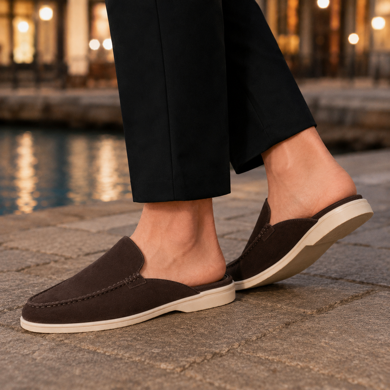 Solari Suede Mule Loafers