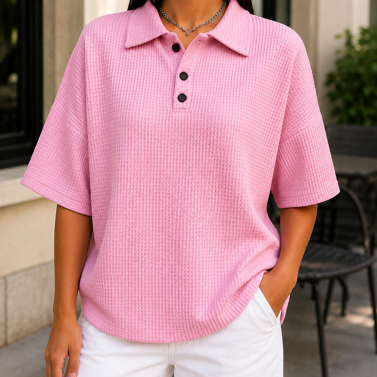 Isabeau Waffle Polo