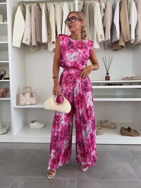 Fucsia women's two-piece matching set, alternate product view