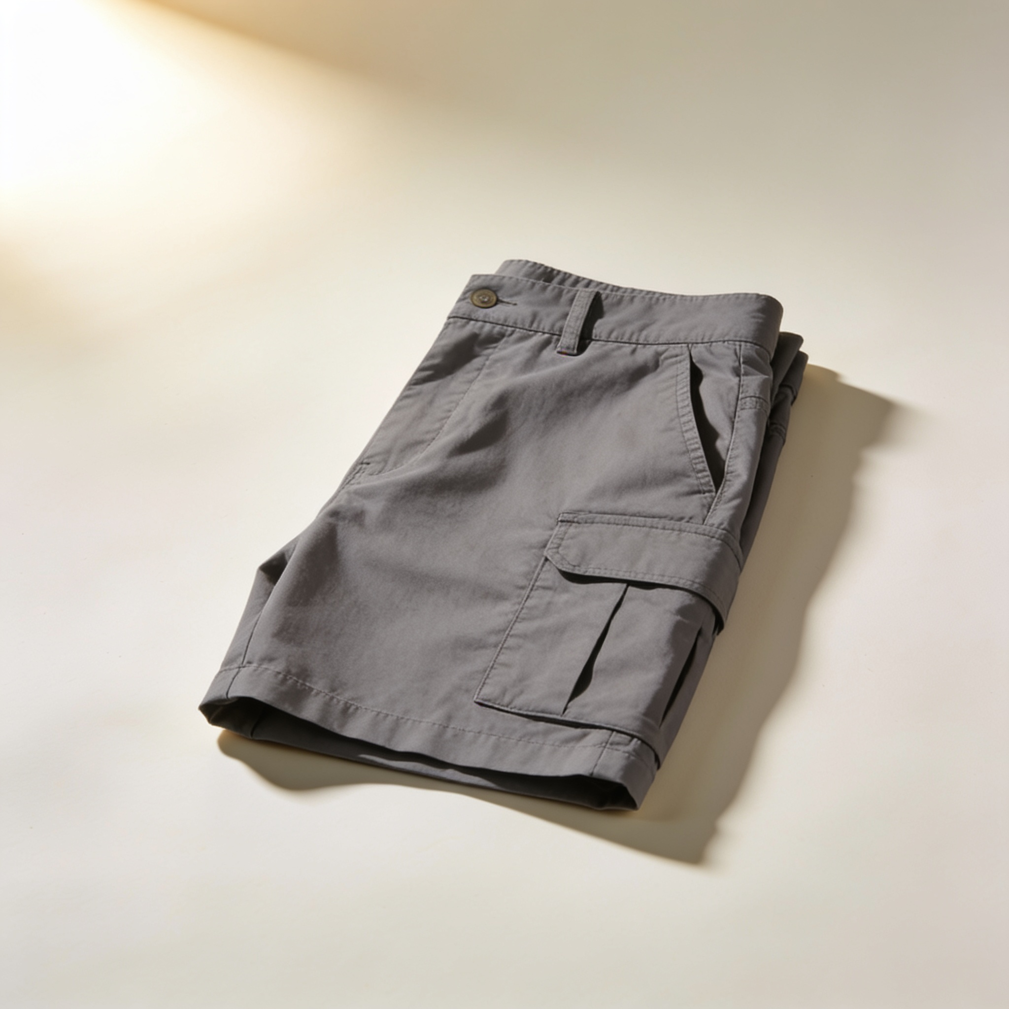 Men's Grey Water-Repellent Cargo Shorts