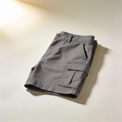 Men's Grey Water-Repellent Cargo Shorts